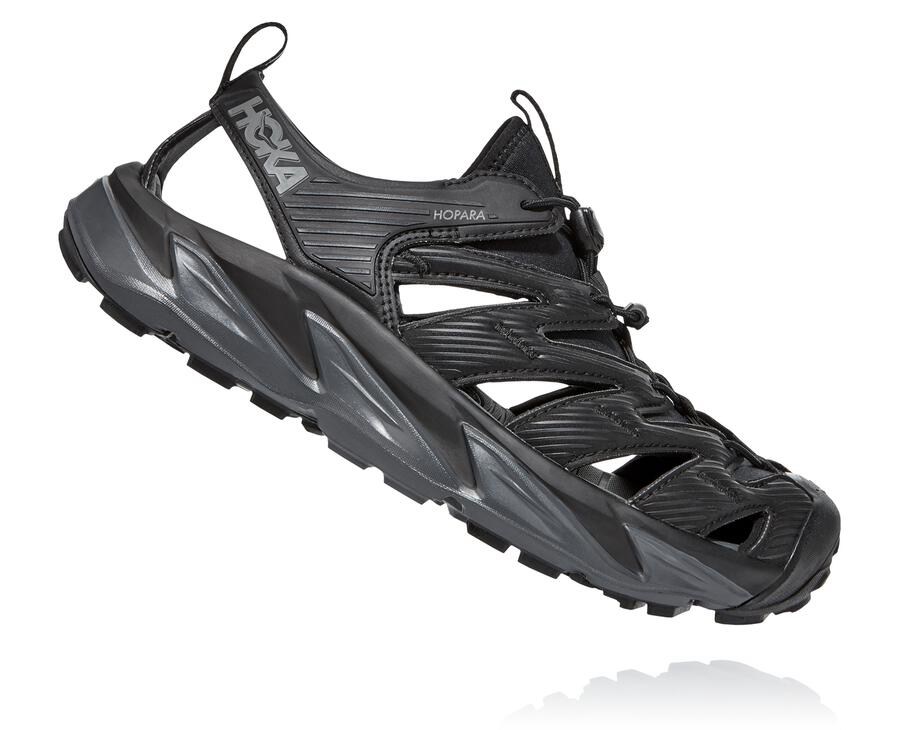 Hoka One One Hopara Sandaler Herr - Svarta - HWNZX-5267